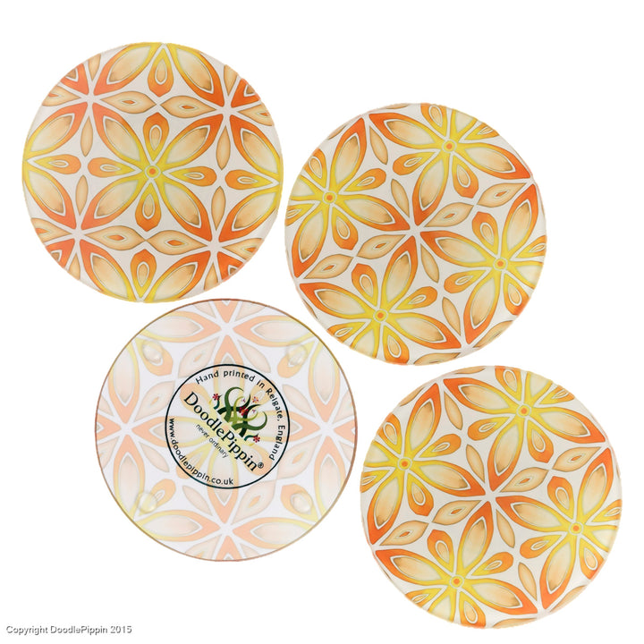 Orange / Yellow "Citrus" Coaster Set