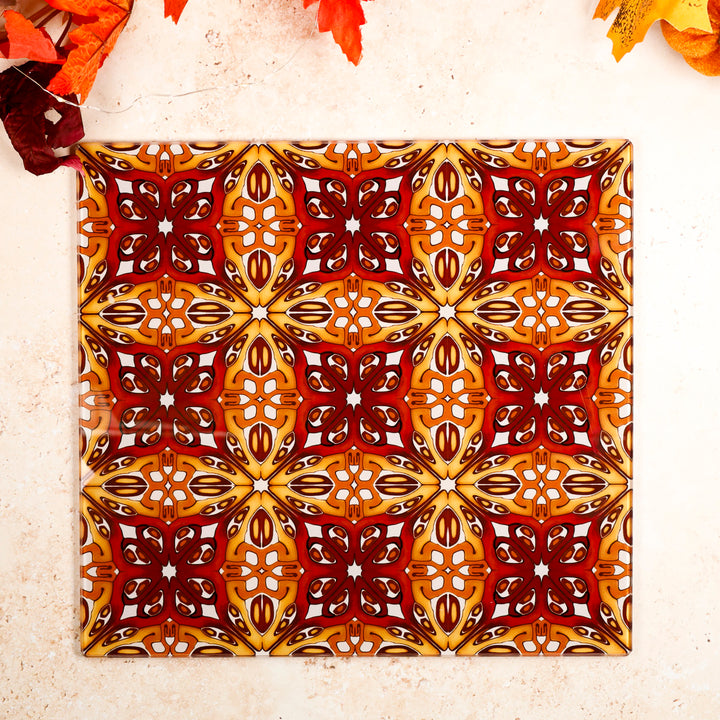 SALE - Red and Gold "Suzanne" Design - Medium/Smooth Worktop Protector