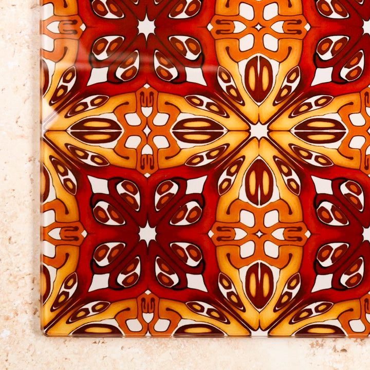 SALE - Red and Gold "Suzanne" Design - Medium/Smooth Worktop Protector