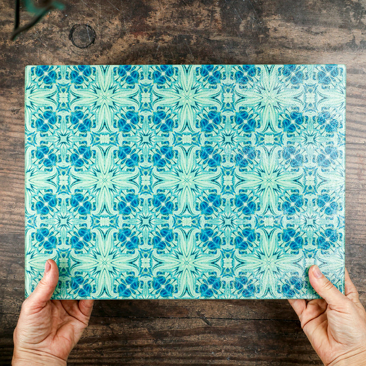 SALE - Large, Rectangular Vintage Bouquet Chopping Board Trivet (Textured)