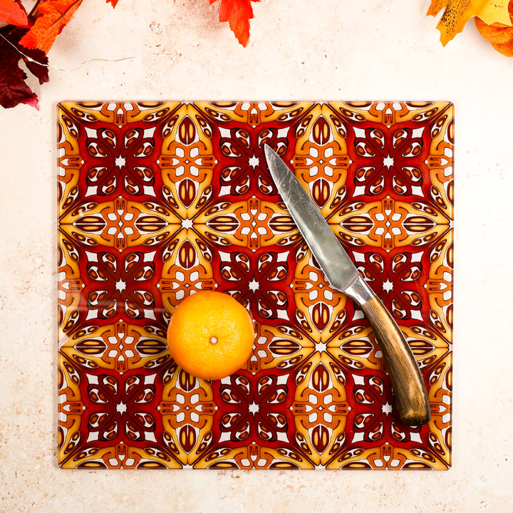 SALE - Red and Gold "Suzanne" Design - Medium/Smooth Worktop Protector
