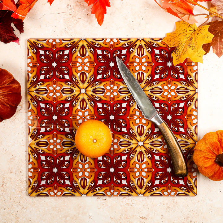 SALE - Red and Gold "Suzanne" Design - Medium/Smooth Worktop Protector