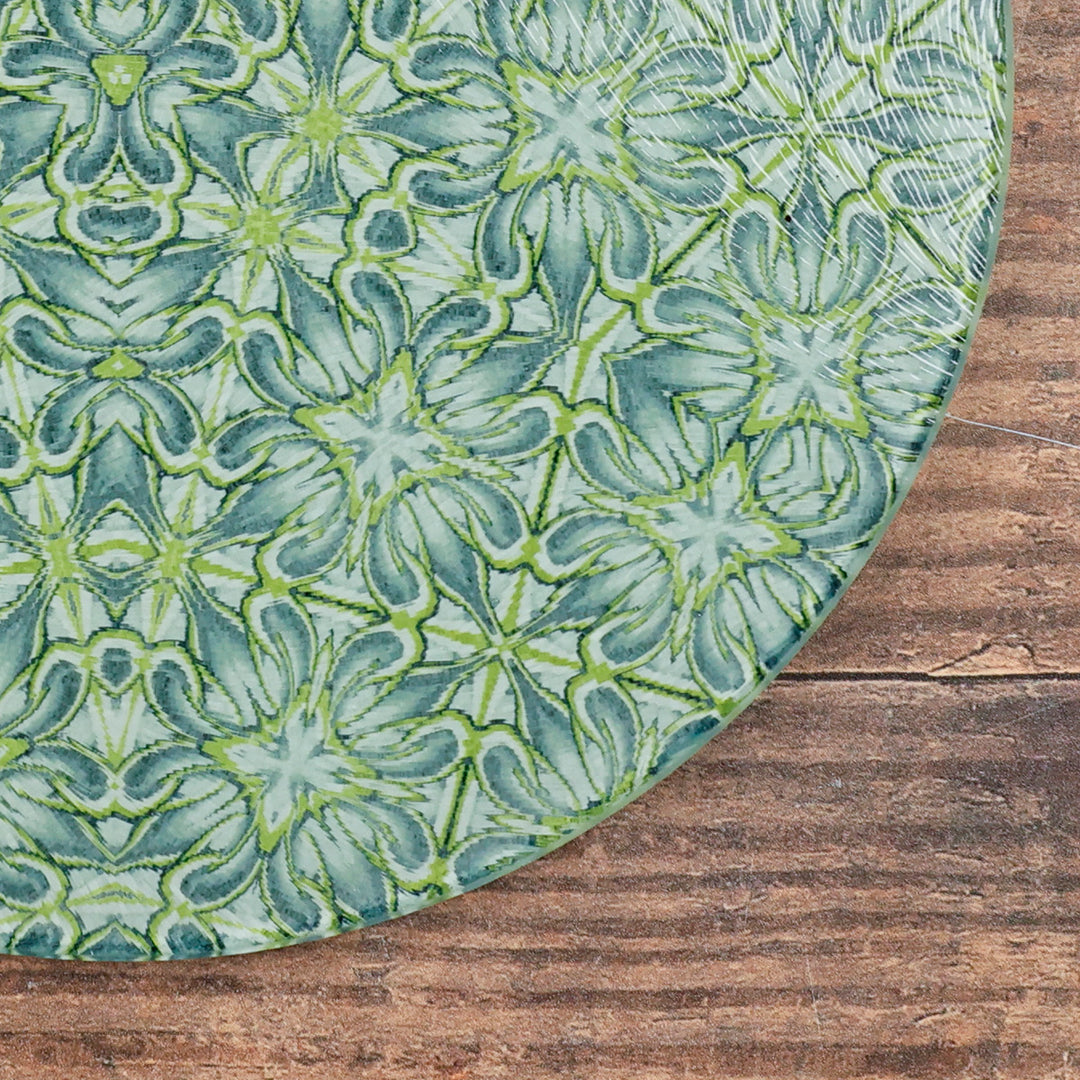 SALE - Lime/Grey Chrysanthemum - Circular Chopping Board (small)