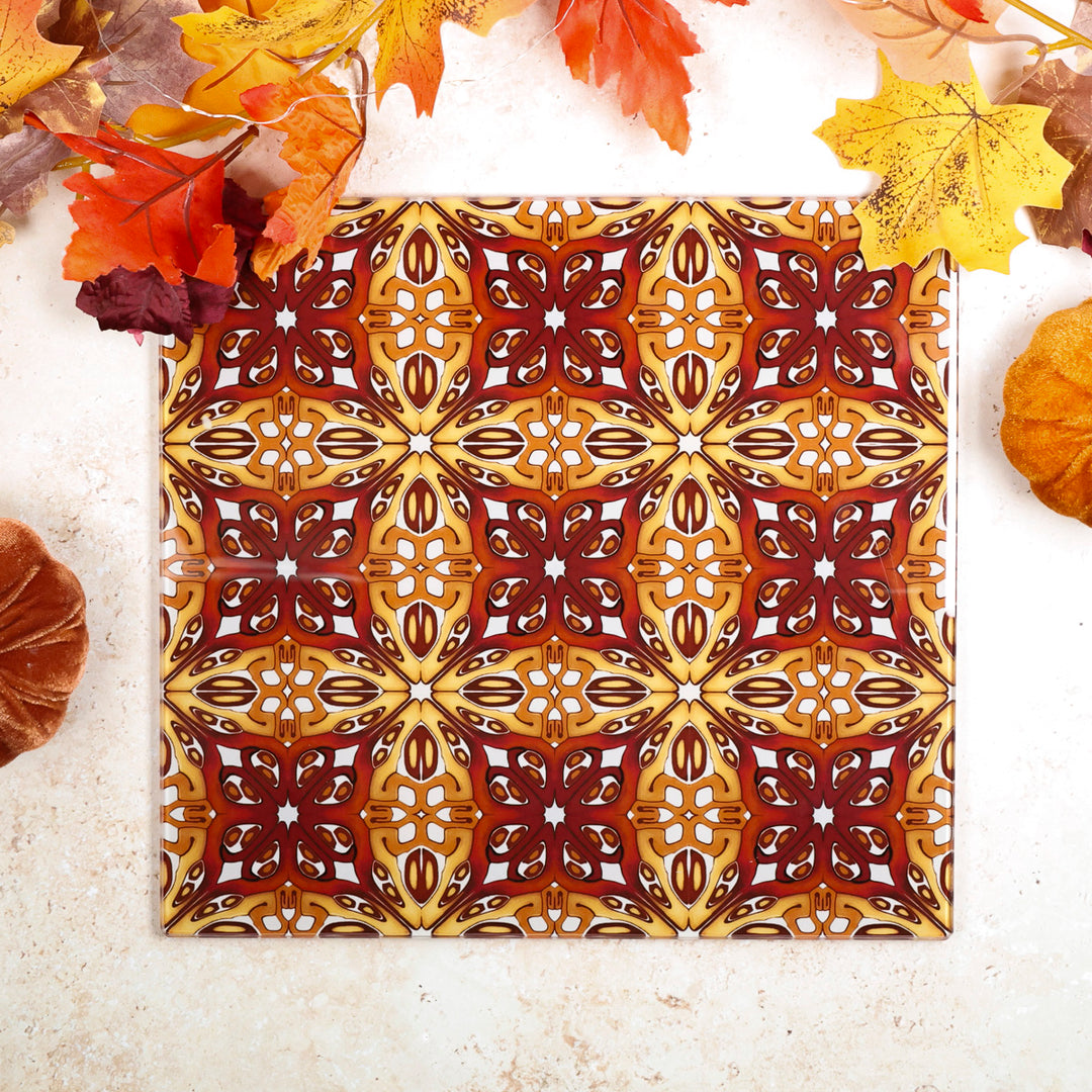 SALE - Red and Gold "Suzanne" Design - Medium/Smooth Worktop Protector