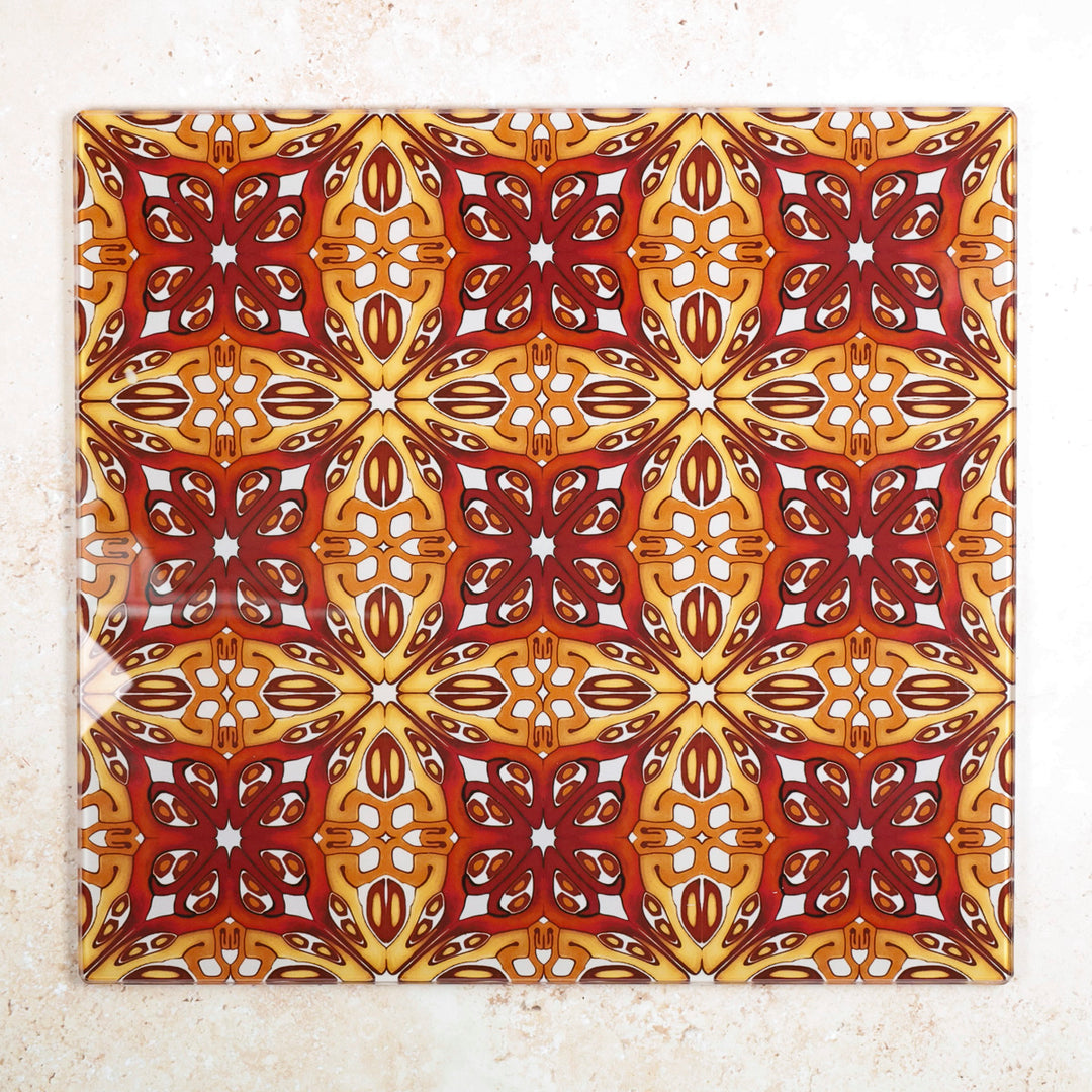 SALE - Red and Gold "Suzanne" Design - Medium/Smooth Worktop Protector