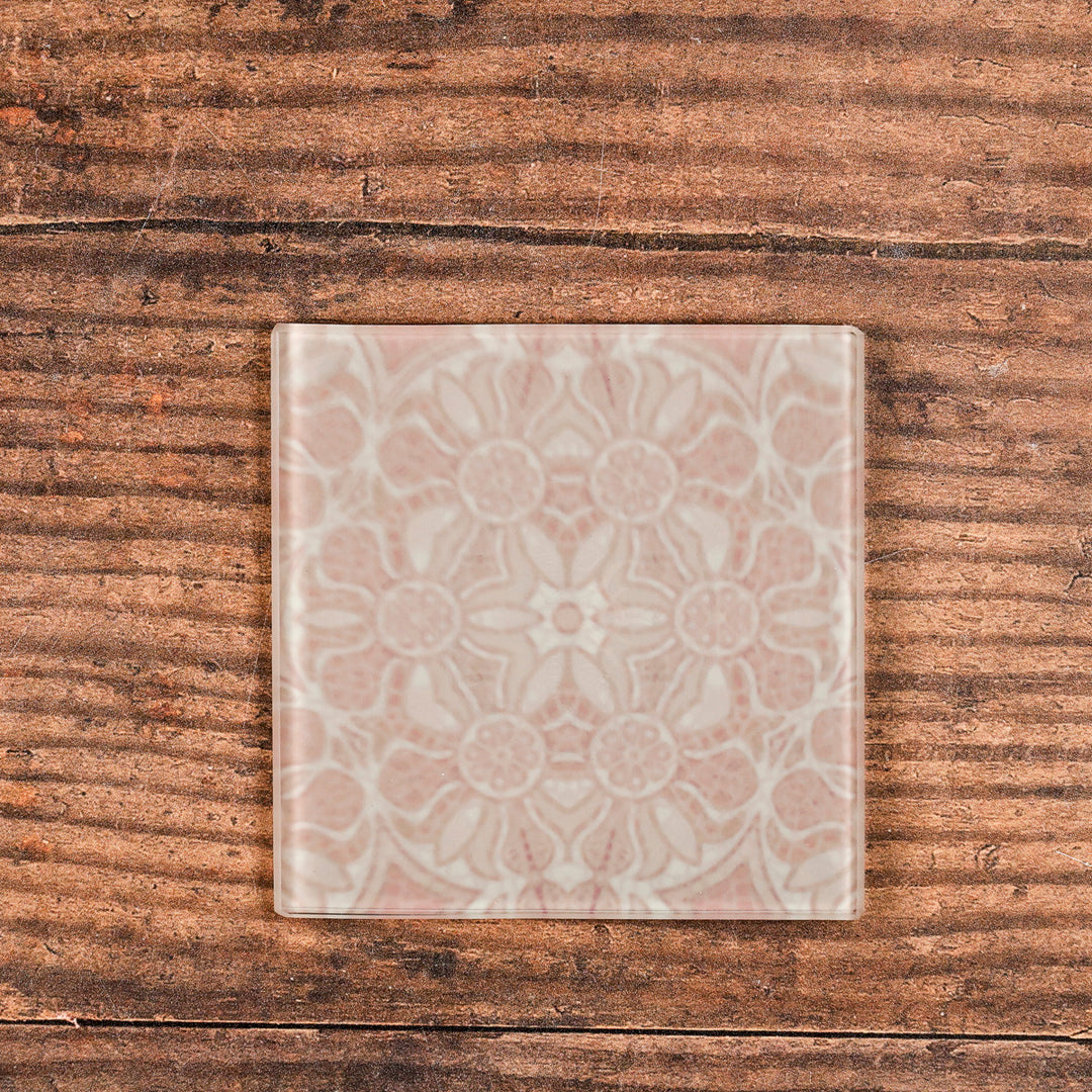 SALE SECONDS - Set of 5x Hazy Pink Pomegranate Square Coasters
