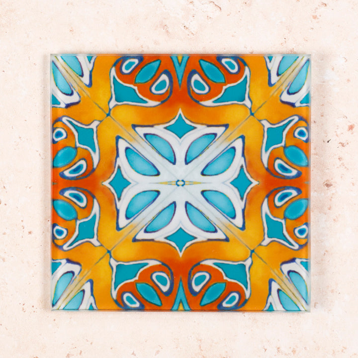 Alhambra Design - Turquoise/Orange Chopping Board