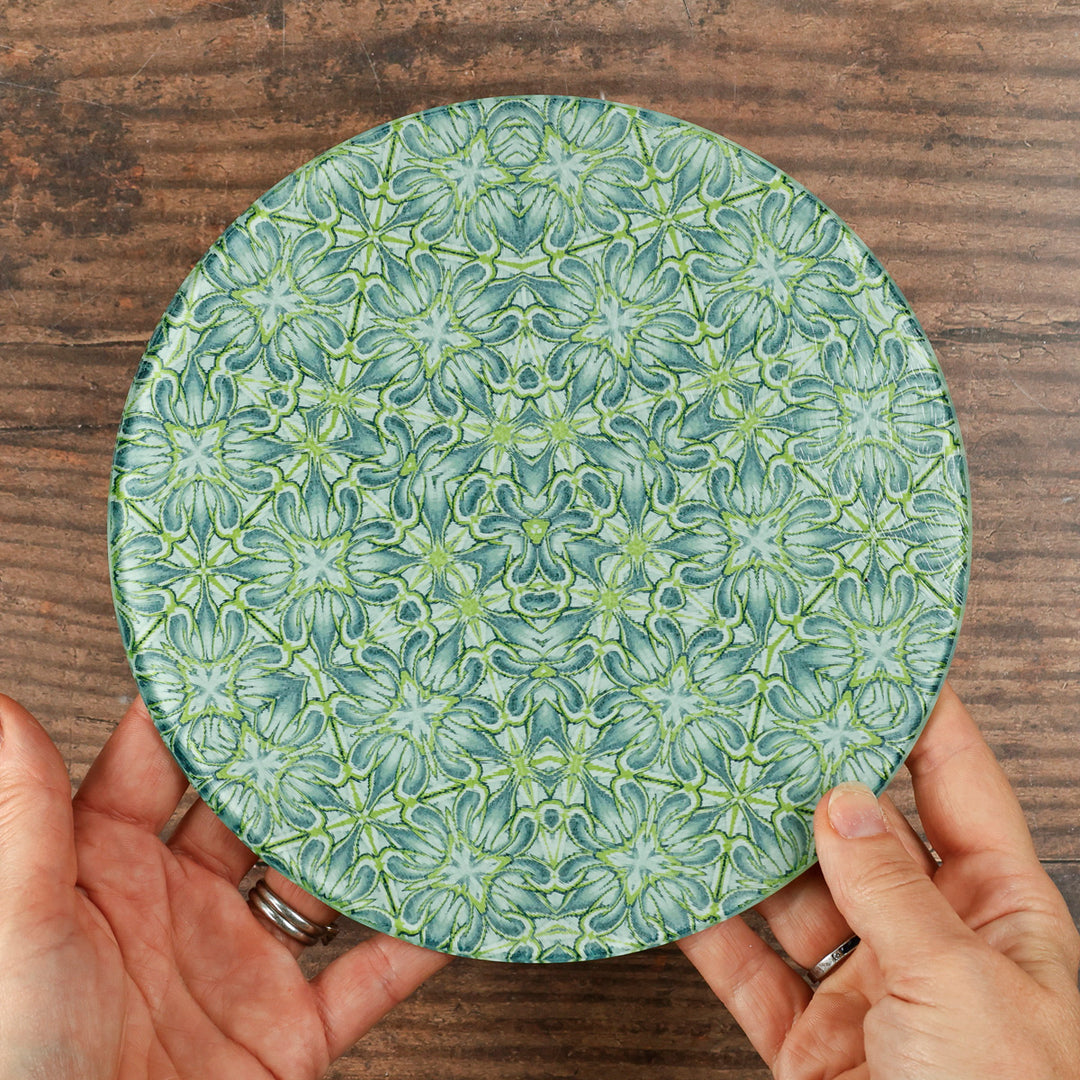 SALE - Lime/Grey Chrysanthemum - Circular Chopping Board (small)