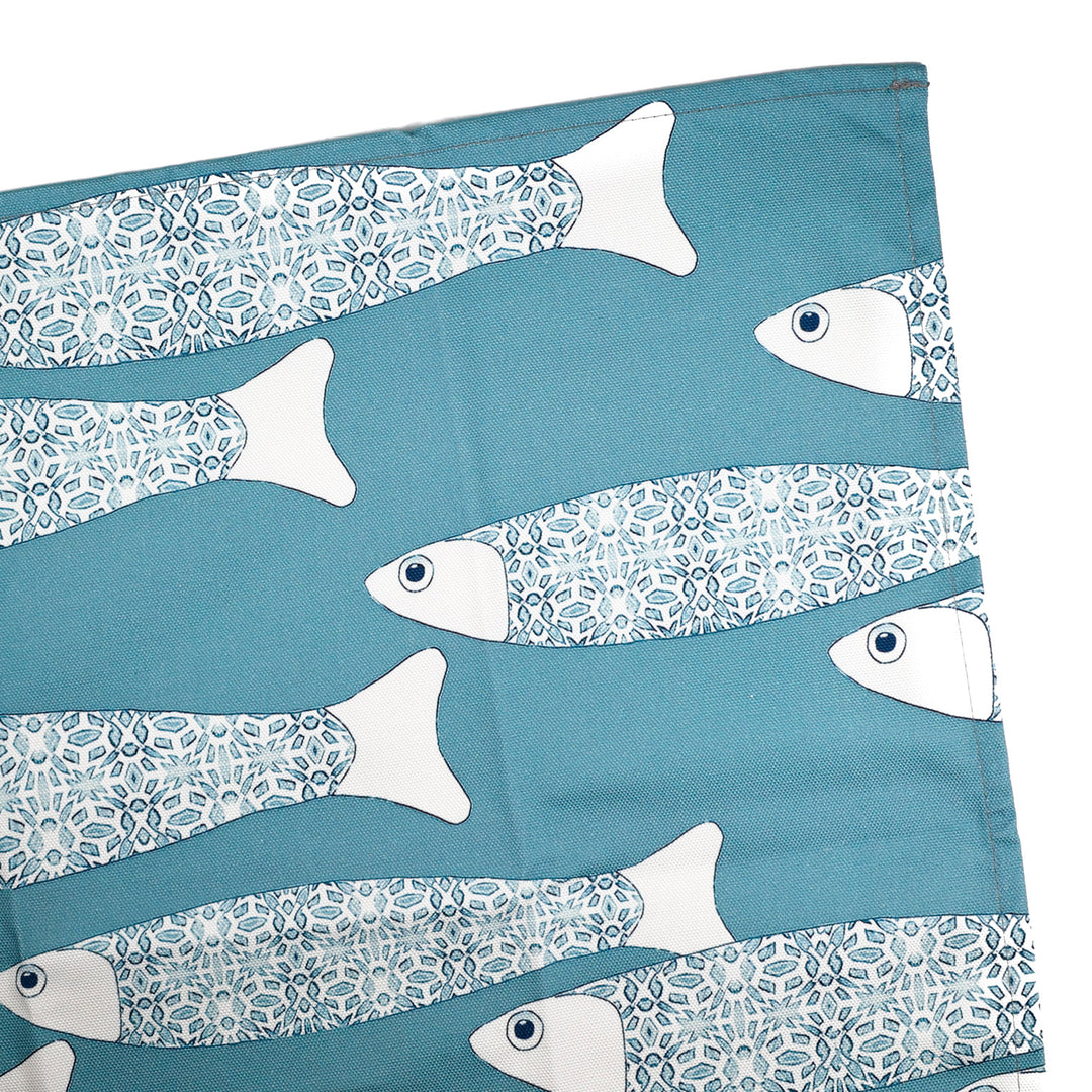 Ocean Shoal tea towel - Grey Blue