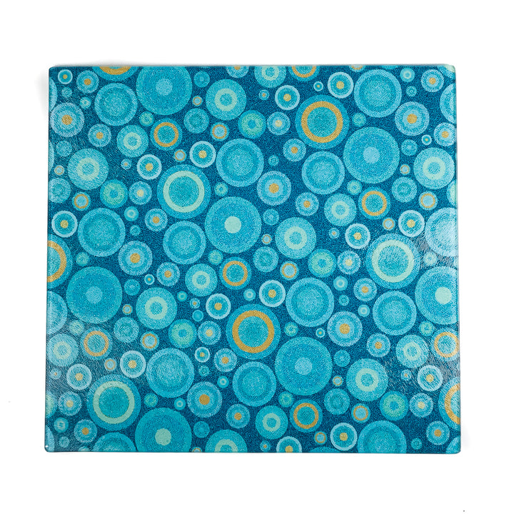 SALE - Medium Starry Night Chopping Board - Teal Orange