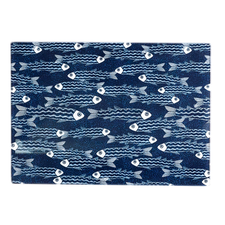 SALE - Small rectangular Ghost Fish on Blue/Black Worktop Protector