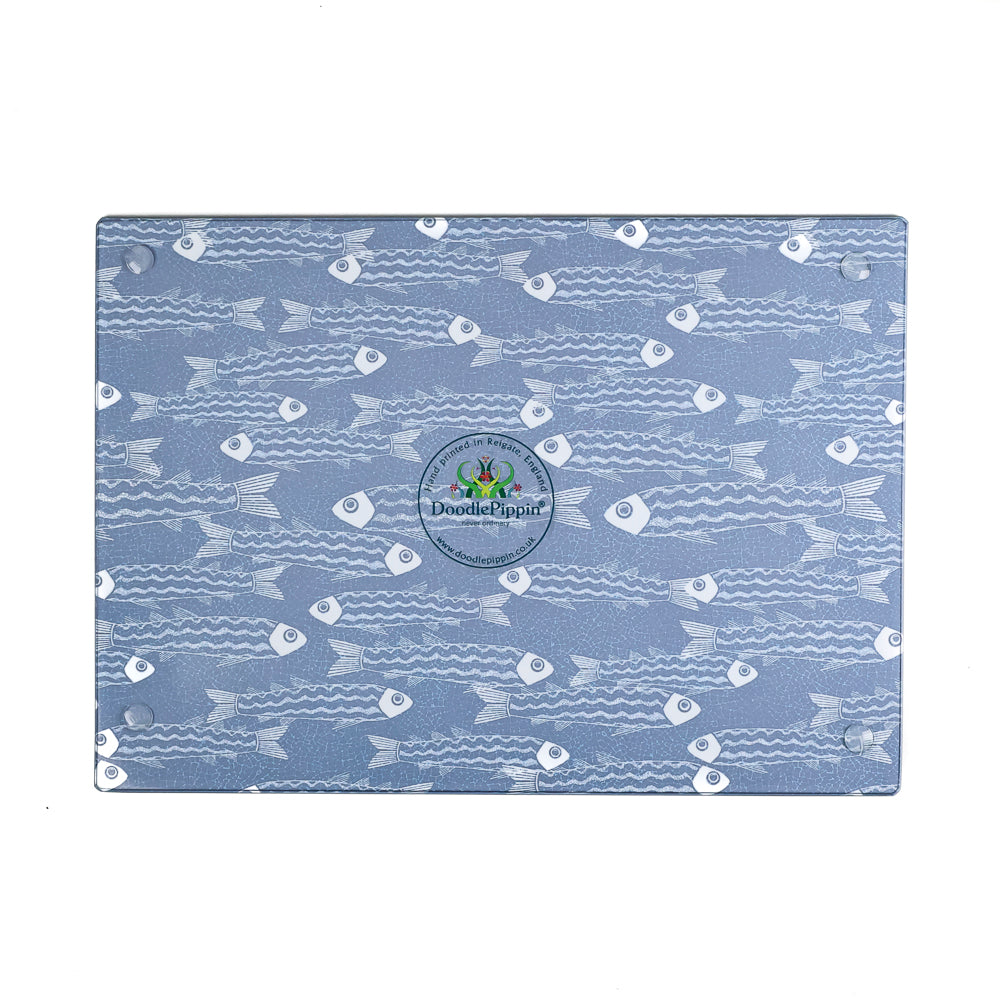 SALE - Small rectangular Ghost Fish on Blue/Black Worktop Protector