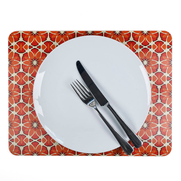 Moroccan Flower - XL Table Mat - Orange Apricot
