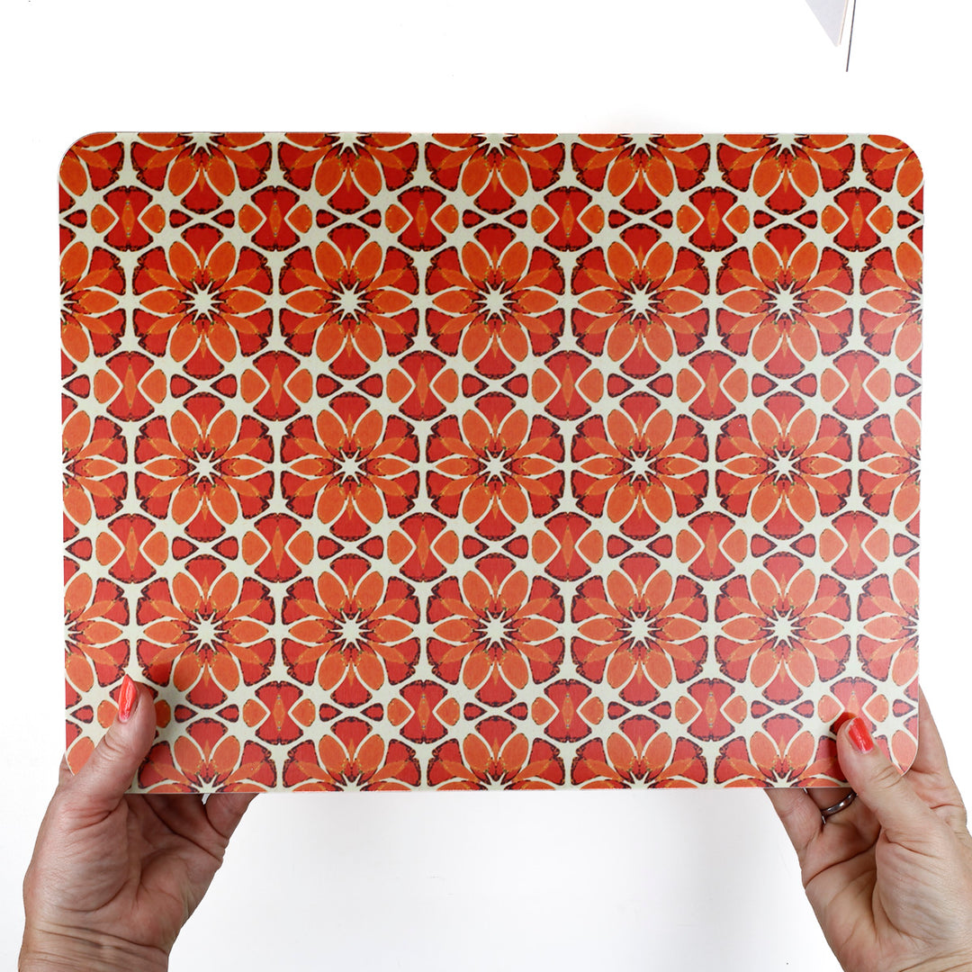 Moroccan Flower - XL Table Mat - Orange Apricot