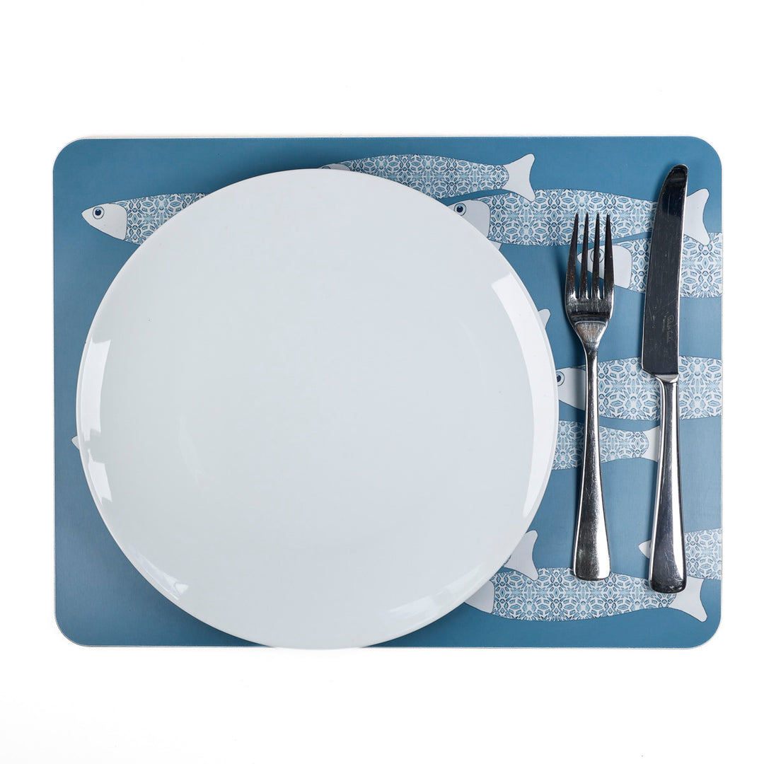 Ocean Shoal - XL Table Mat - Grey/Blue