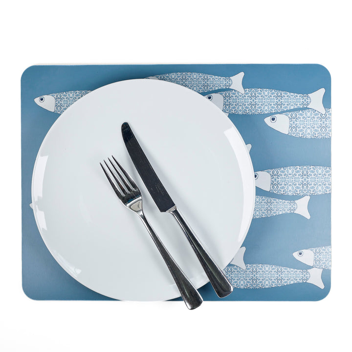 Ocean Shoal - XL Table Mat - Grey/Blue
