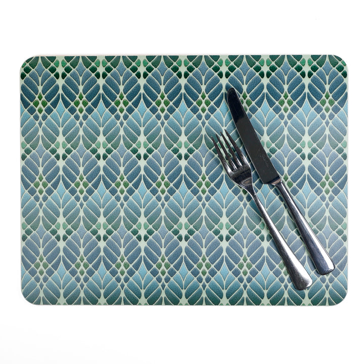 Interwoven Trees - XL Table Mat - Muted Green