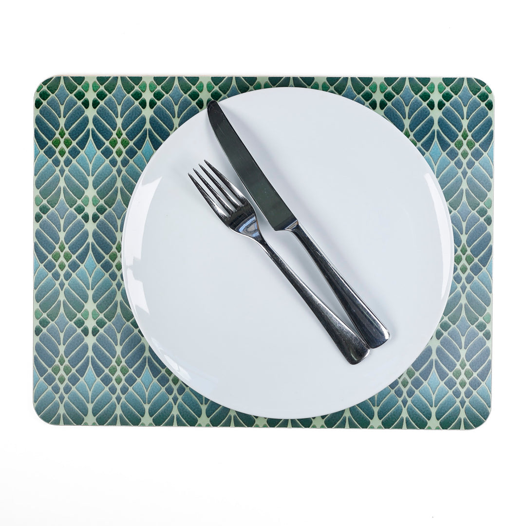 Interwoven Trees - XL Table Mat - Muted Green