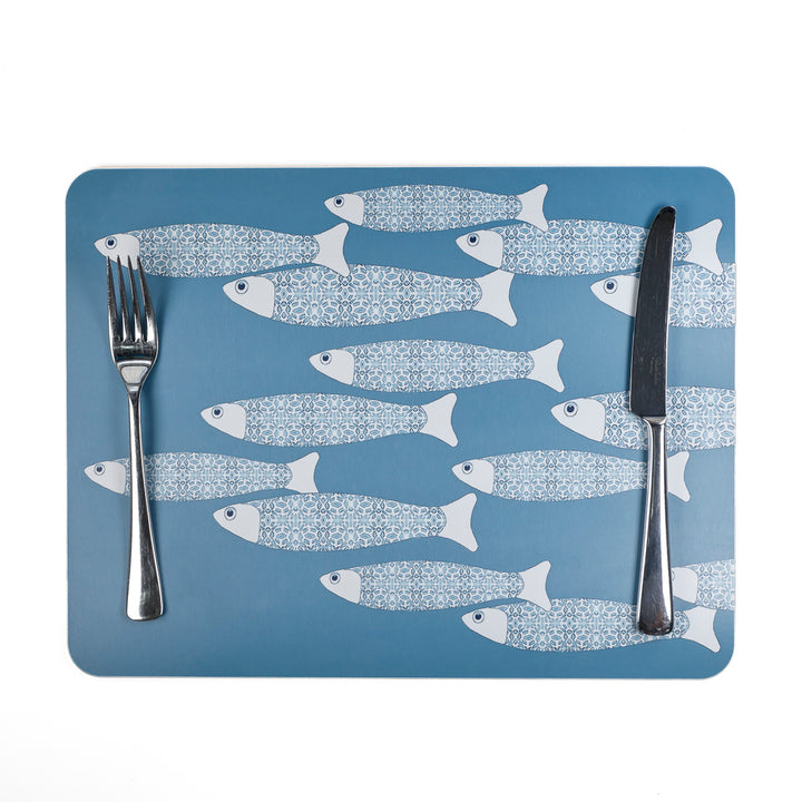 Ocean Shoal - XL Table Mat - Grey/Blue