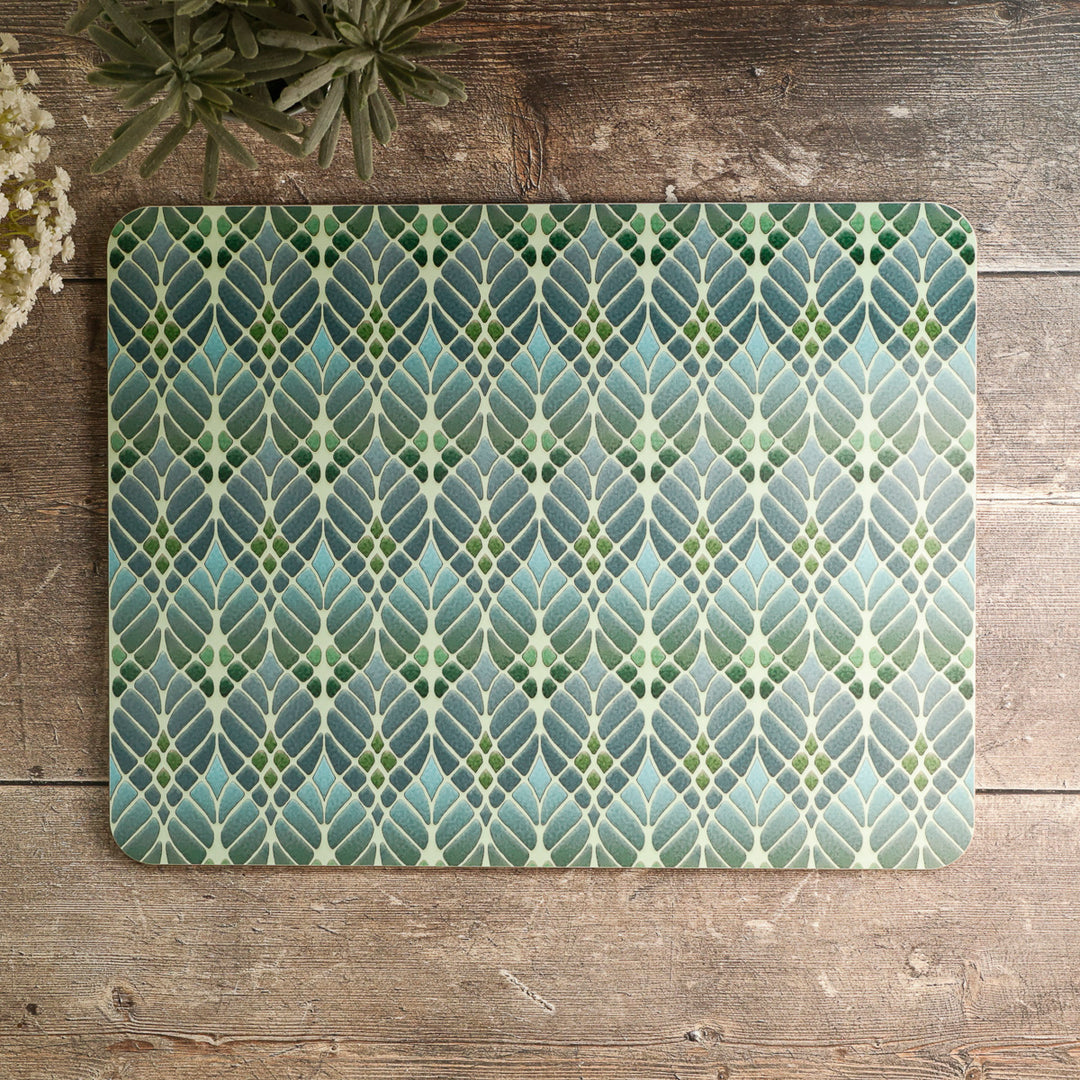 Interwoven Trees - XL Table Mat - Muted Green