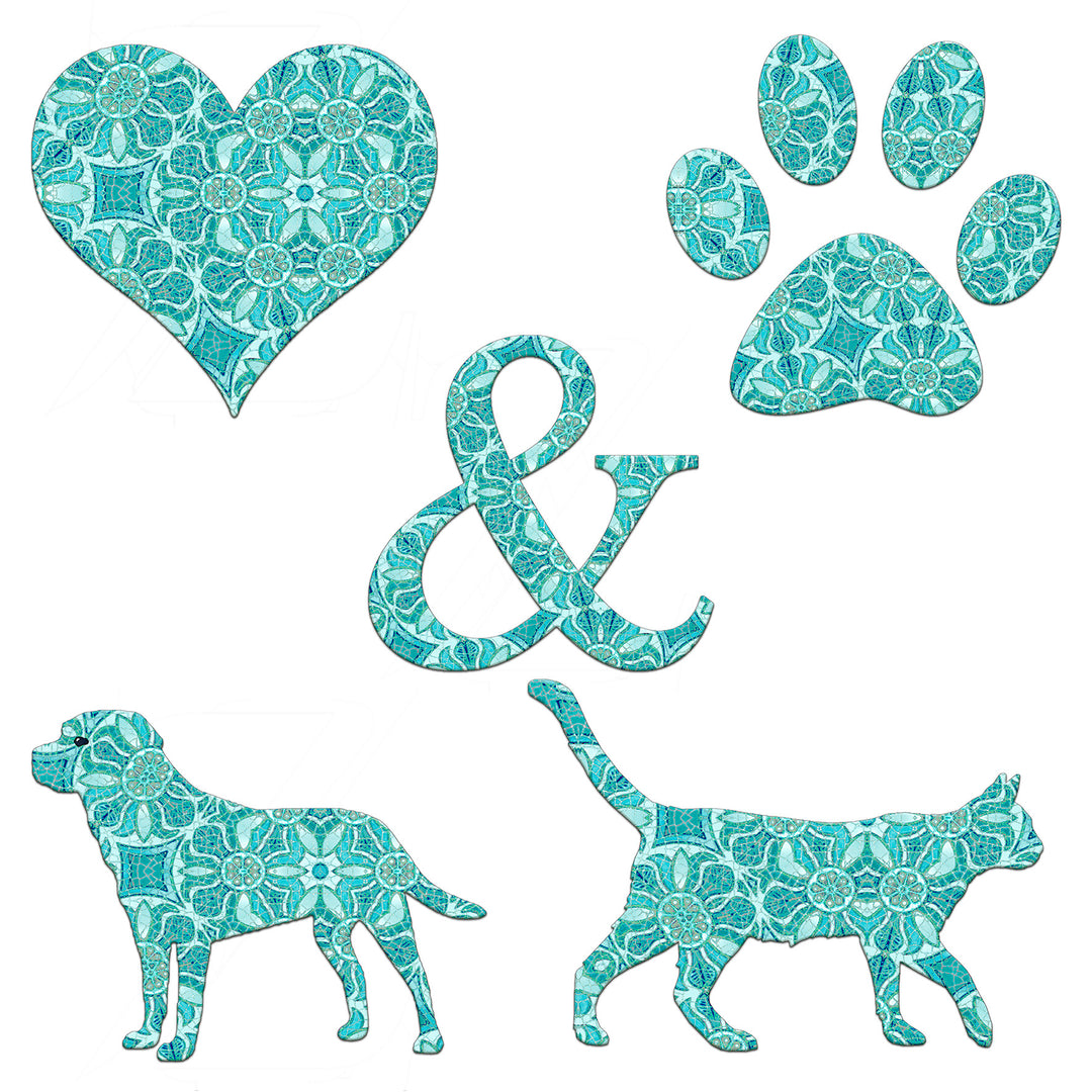 Initials, Letters &amp; Symbols Compact - Aqua Pomegranate Design