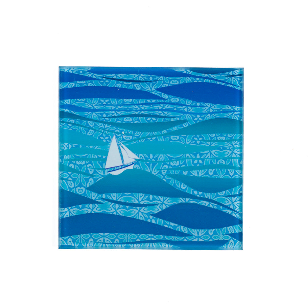 SALE - Set of 3x Caribbean Sailing Square Coasters