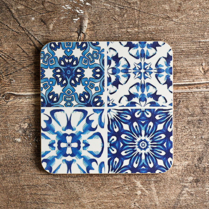 Mixed Tile Design Placemat - Blue &amp; White