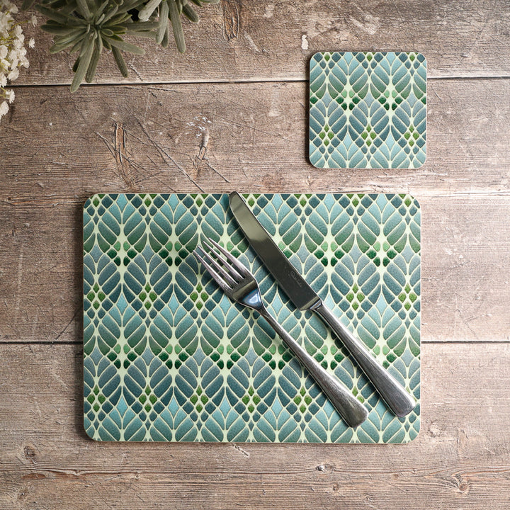 Interwoven Trees Placemat - Muted Greens