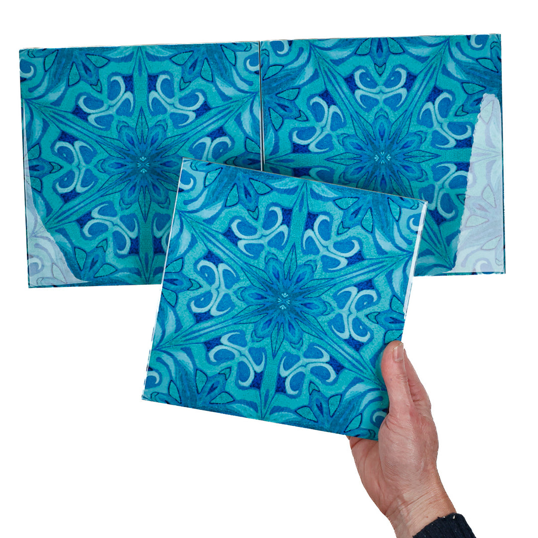 SALE - Set of 3x 20cm Agapanthus Tiles