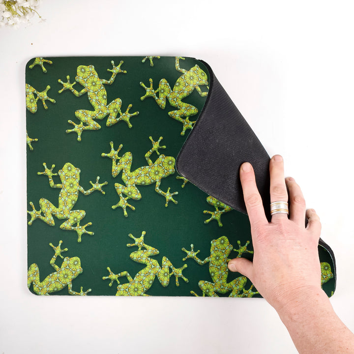 Green Frog "Moroccan Flower" Mouse Mat / Gaming Mat