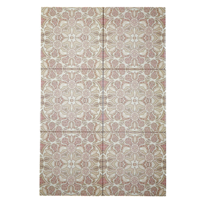 SALE SET - Fired Ink - 6x 15cm Pomegranate Tiles - Plaster Pink