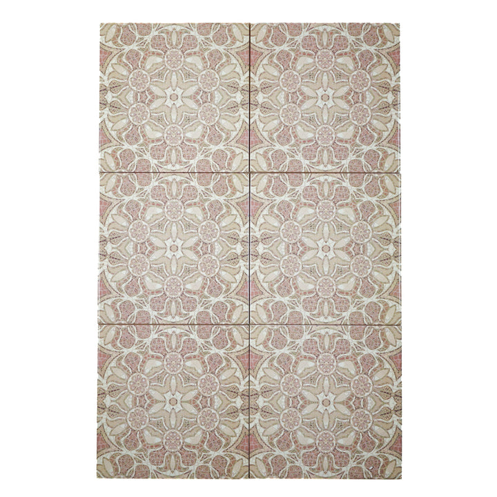 SALE SET - Fired Ink - 6x 15cm Pomegranate Tiles - Plaster Pink