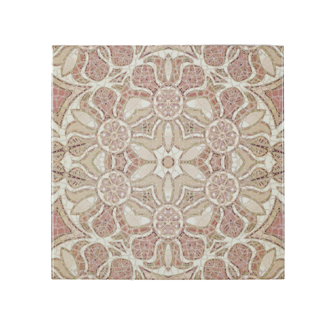 SALE SET - Fired Ink - 6x 15cm Pomegranate Tiles - Plaster Pink