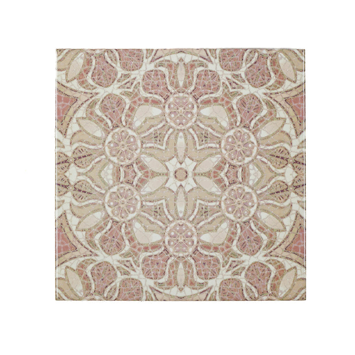 SALE SET - Fired Ink - 6x 15cm Pomegranate Tiles - Plaster Pink