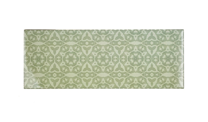 SALE - Fired Ink 45x15cm Prototype Tile  - Green Stonework