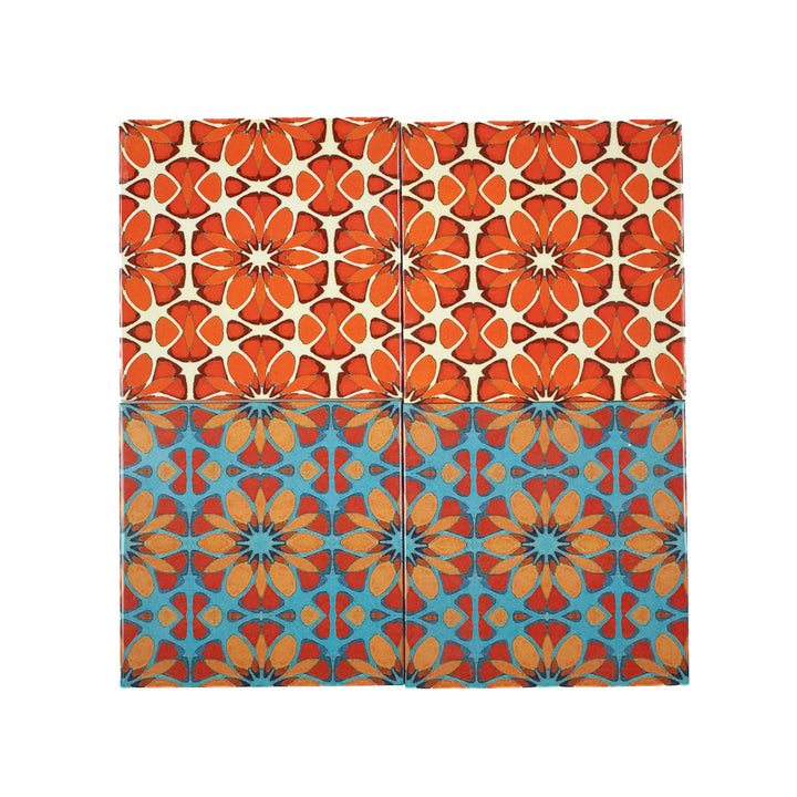 SALE - Fired Ink - Set of 9 x 15cm Mixed Design Tiles