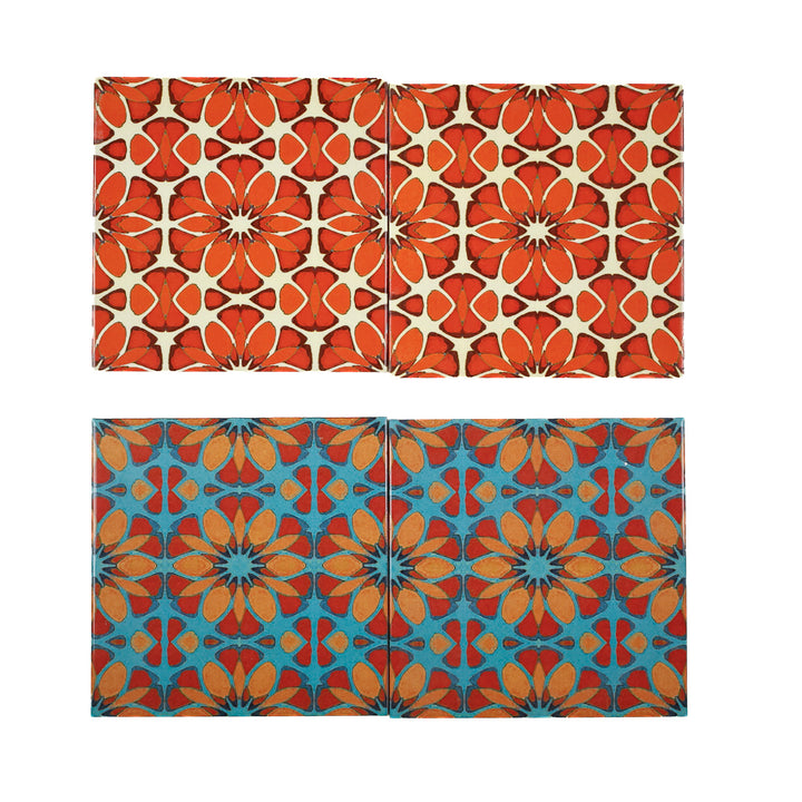SALE - Fired Ink - Set of 9 x 15cm Mixed Design Tiles