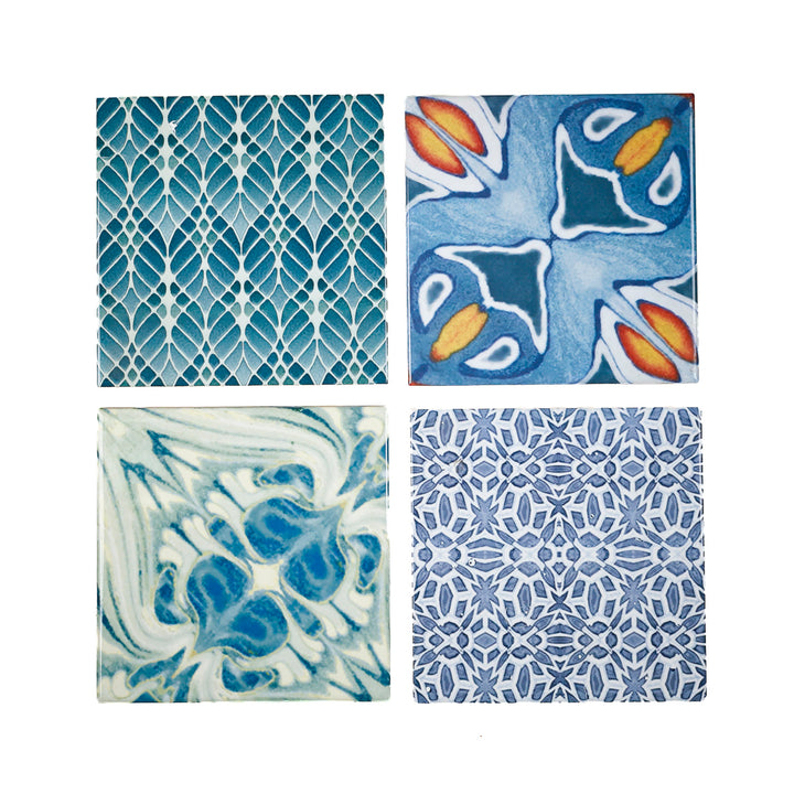 SALE - Fired Ink - Set of 9 x 15cm Mixed Design Tiles