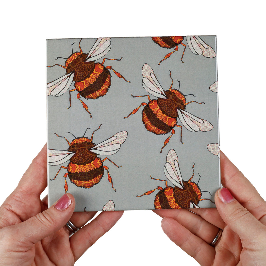 SALE - Fired Ink - 3x 15cm Bumblebee Tiles (mixed set)