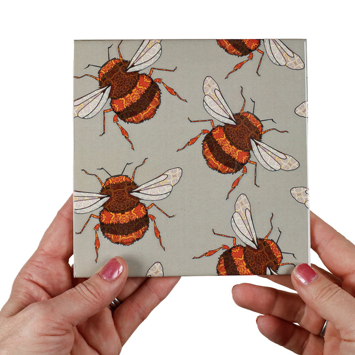 SALE - Fired Ink - 3x 15cm Bumblebee Tiles (mixed set)