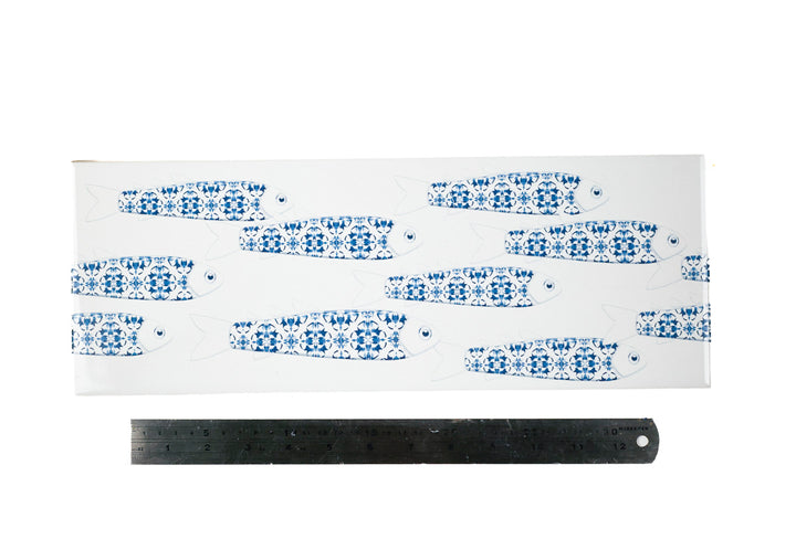 SALE - Fired Ink 45x15cm Single Prototype Tile  - Delft Danio Fish