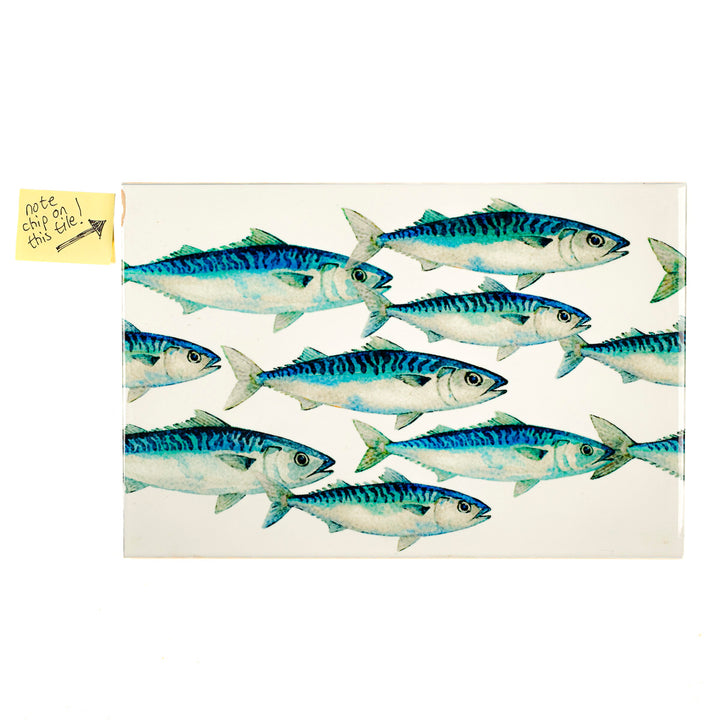 SALE SECONDS - 3x Mackerel Shoal - Large Rectangular Tiles - 30x20cm