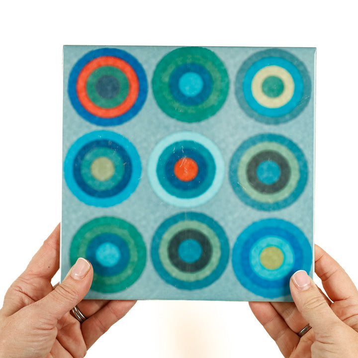 SALE SECONDS - Pair of 20cm Abstract Circles - Mixed design tiles