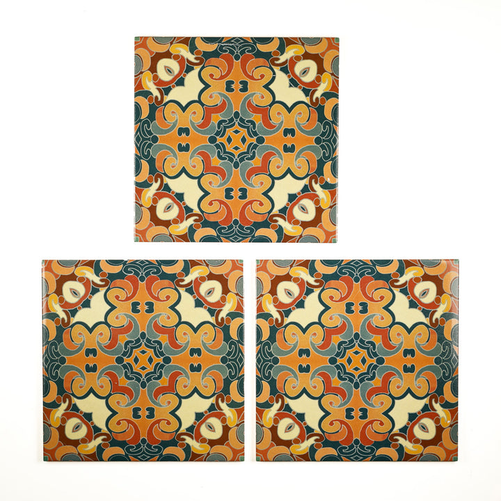 SALE SECONDS SET - 11 x 20cm Cantonese Tile  - Fired Ink version - Bargain price!