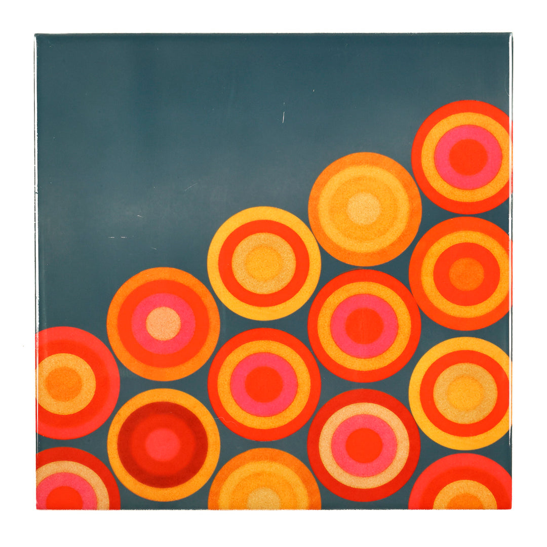SALE SECONDS - Pair of 20cm Volcanic Circles - Mixed design tiles