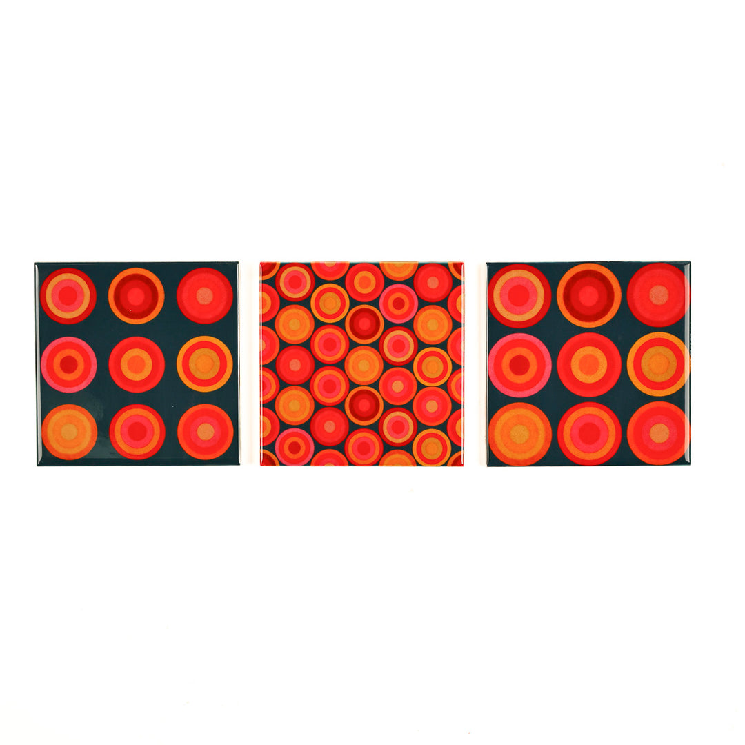 SALE SET of 3 x 10.8cm Volcanic Circle design (mixed set)