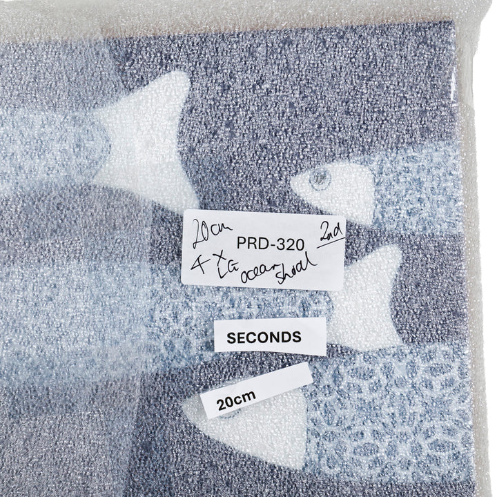 SALE SECOND SET - 4 x 20cm - Large Scale Navy Blue Ocean Shoal border tiles