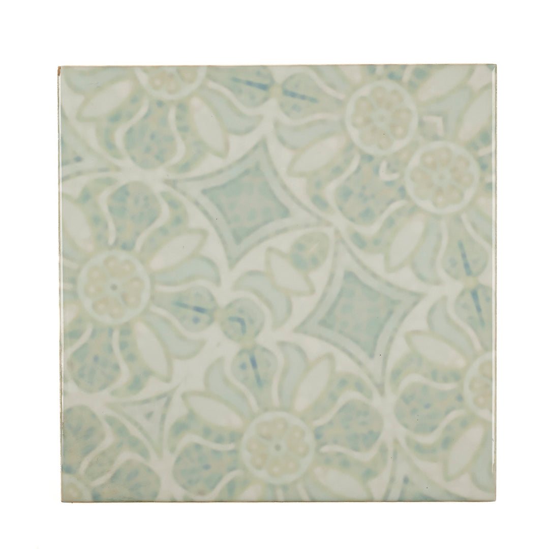 SALE SECONDS: Set of 3 x 20cm tiles - Hazy Aqua Pomegranate design