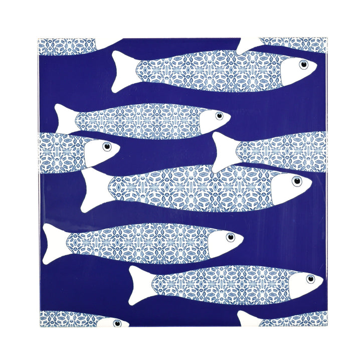 SALE SECONDS - SET of 3 x 20cm Navy blue Ocean Shoal tiles