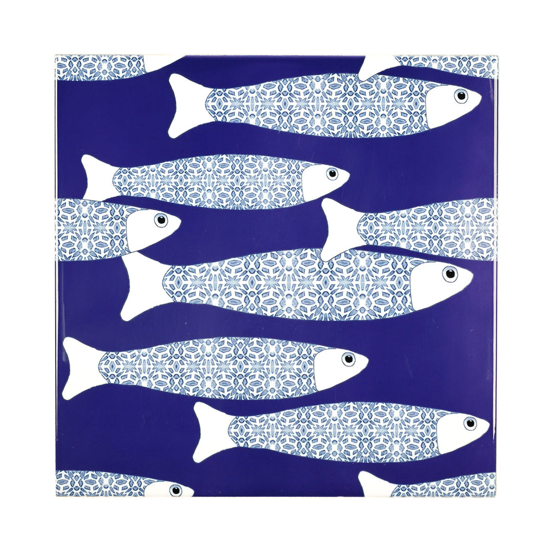 SALE SECONDS - SET of 3 x 20cm Navy blue Ocean Shoal tiles